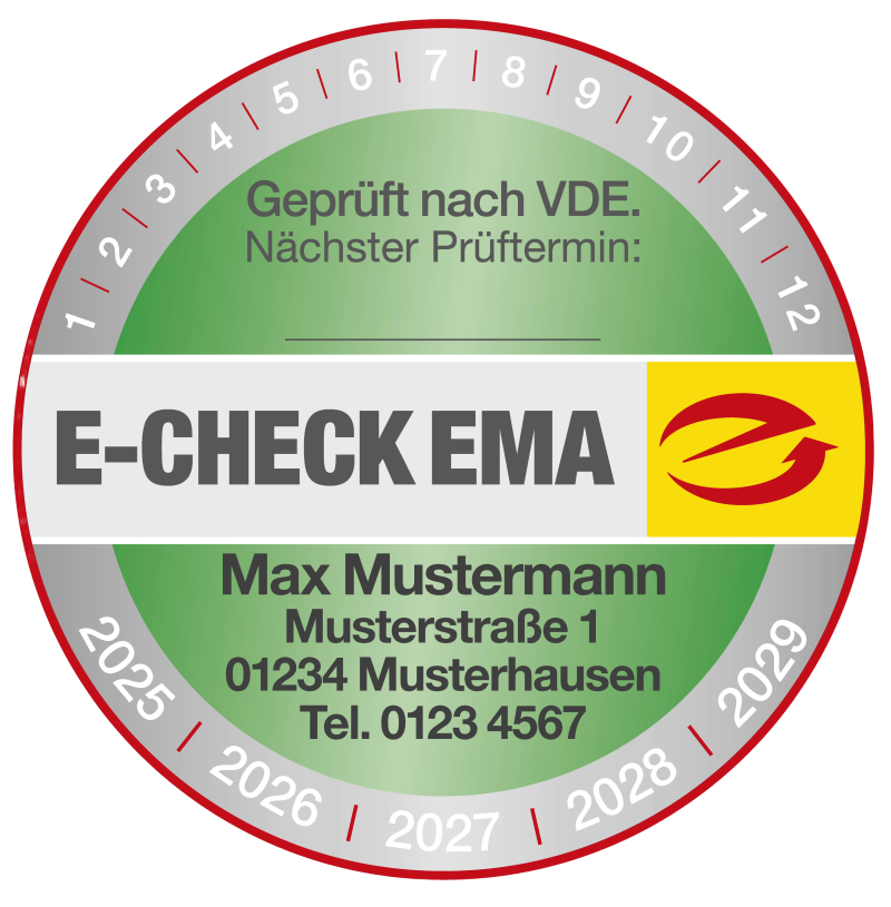 "E-CHECK EMA" Prüfplakette mit Eindruck ab 100 Stk.