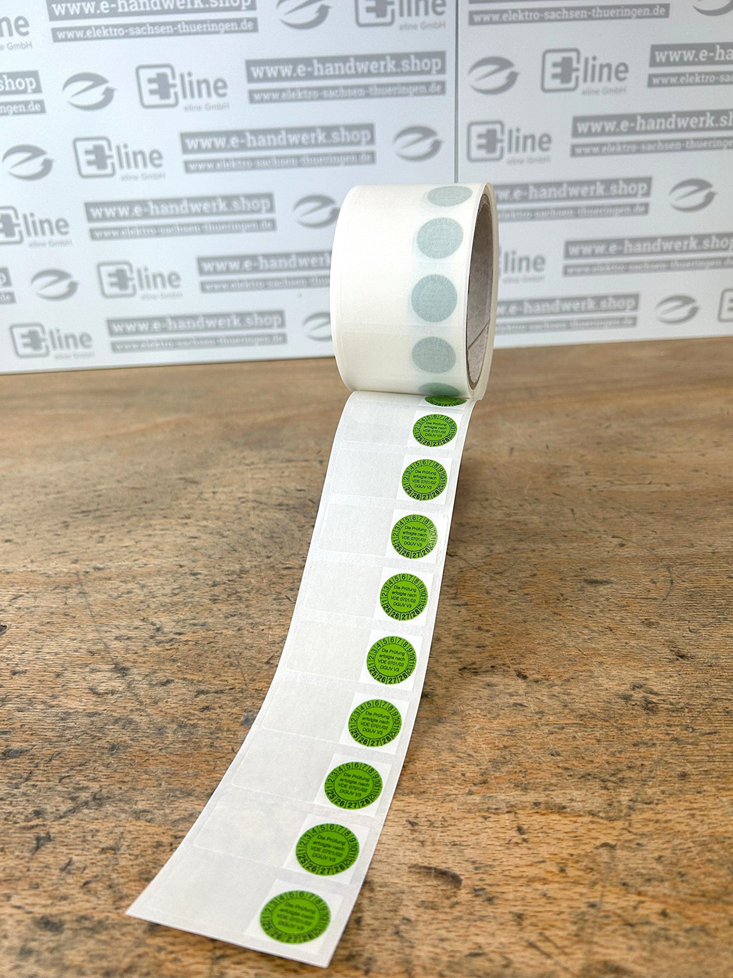 Kabelprüfplaketten auf transparentem Laminat (auf Rolle)