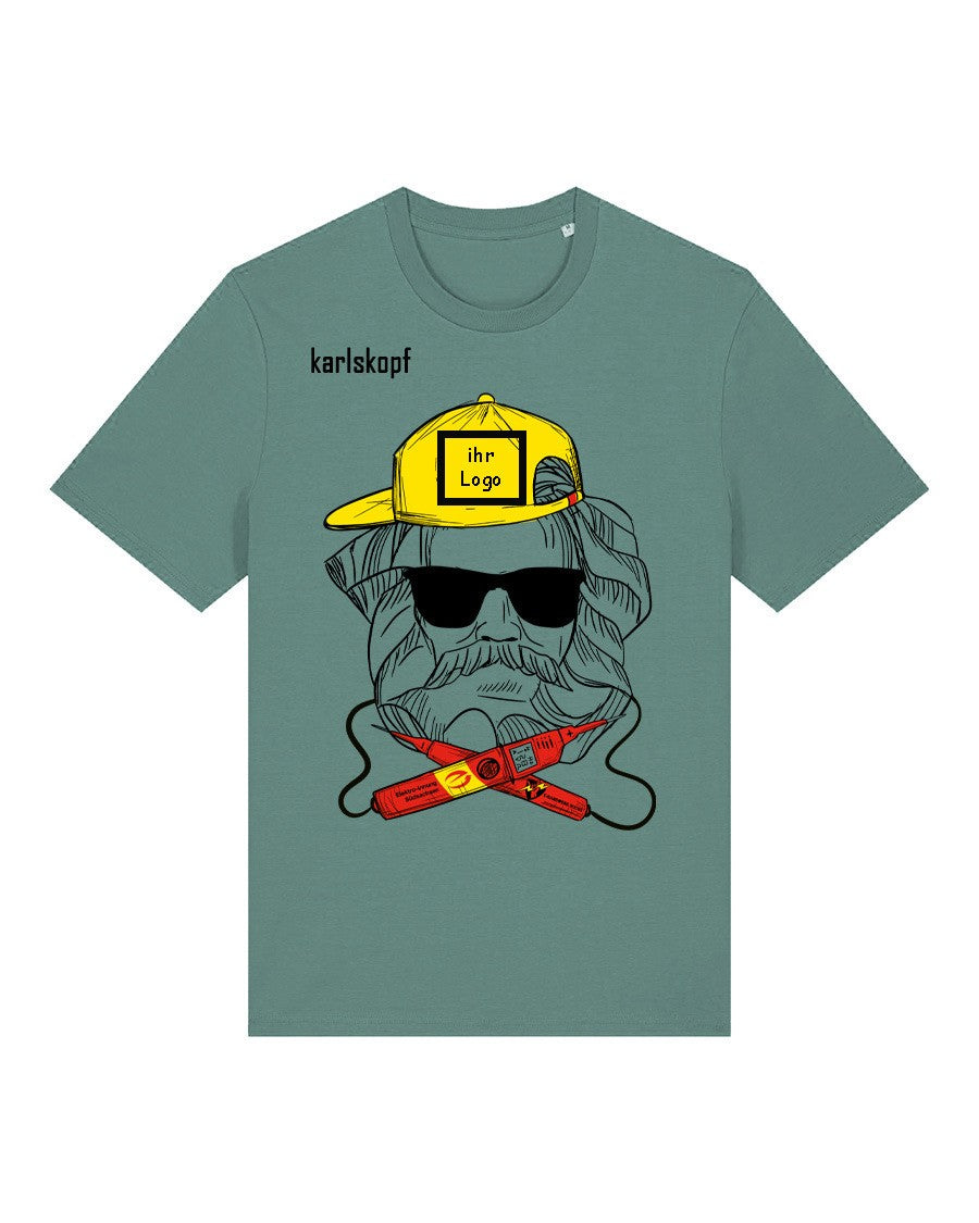 T-Shirt Karlskopf - Elektroniker mit deinem Firmenlogo - Bestellung auf Anfrage