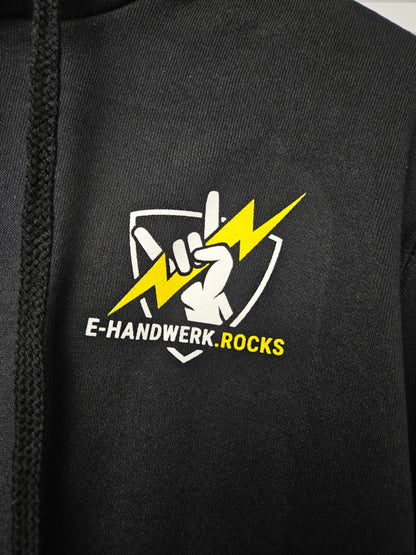 Hoodie E-Handwerk.rocks - Schwarz - kleines Logo