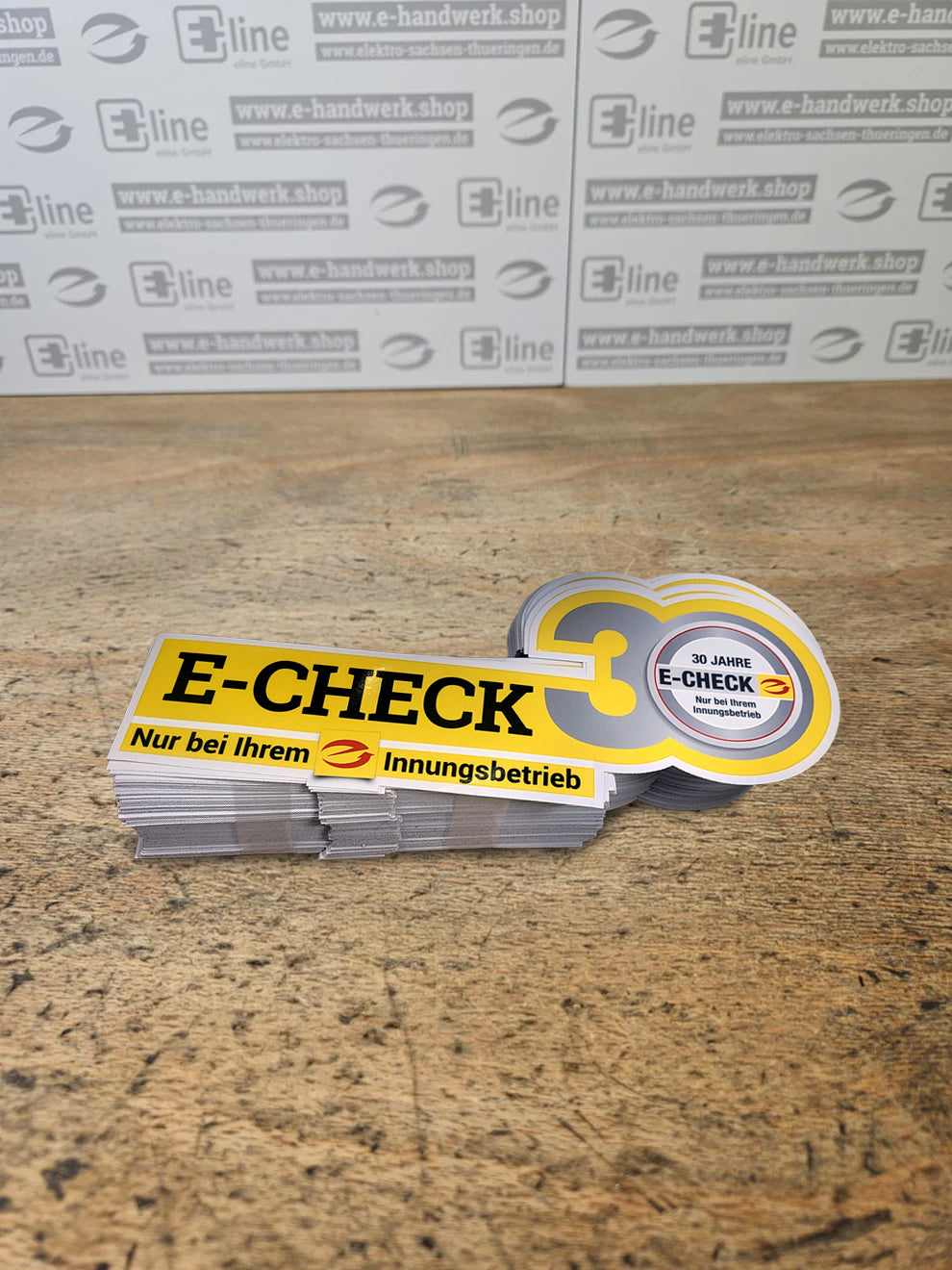 E-CHECK-Aufkleber versch. Größen, 5 Stk.