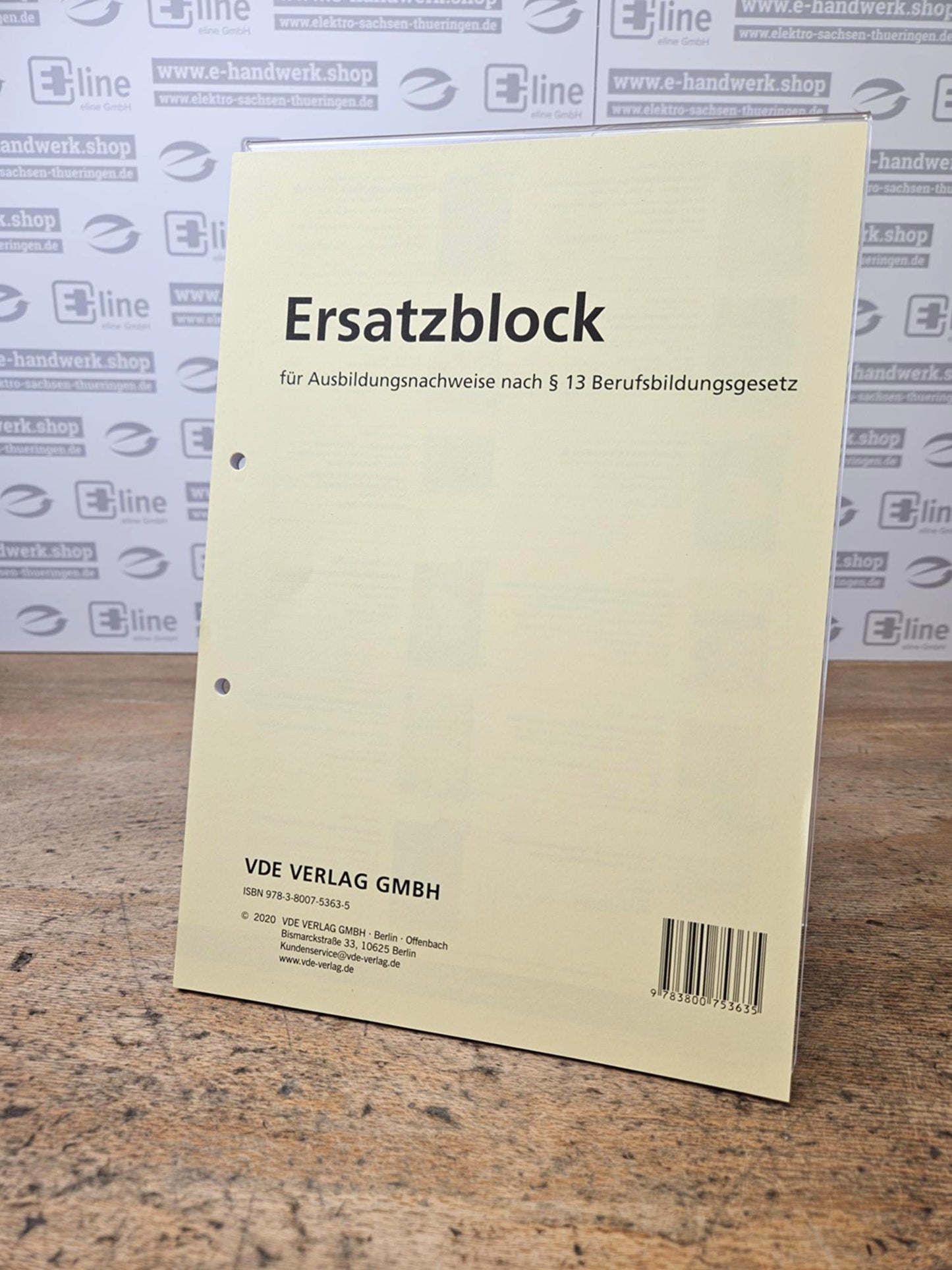 Ausbildungsnachweis (Ersatzblock)