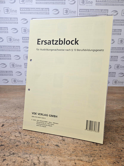 Ausbildungsnachweis (Ersatzblock)