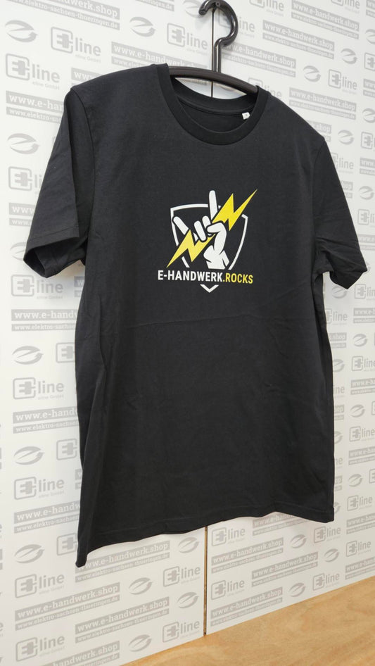 T-Shirt E-Handwerk.rocks - Schwarz - großes Logo Unisex